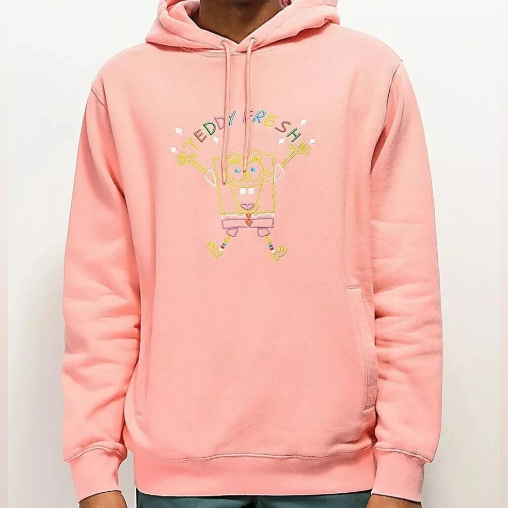 Teddy Fresh × Spongebob Coral Pink Hoodie 💛
